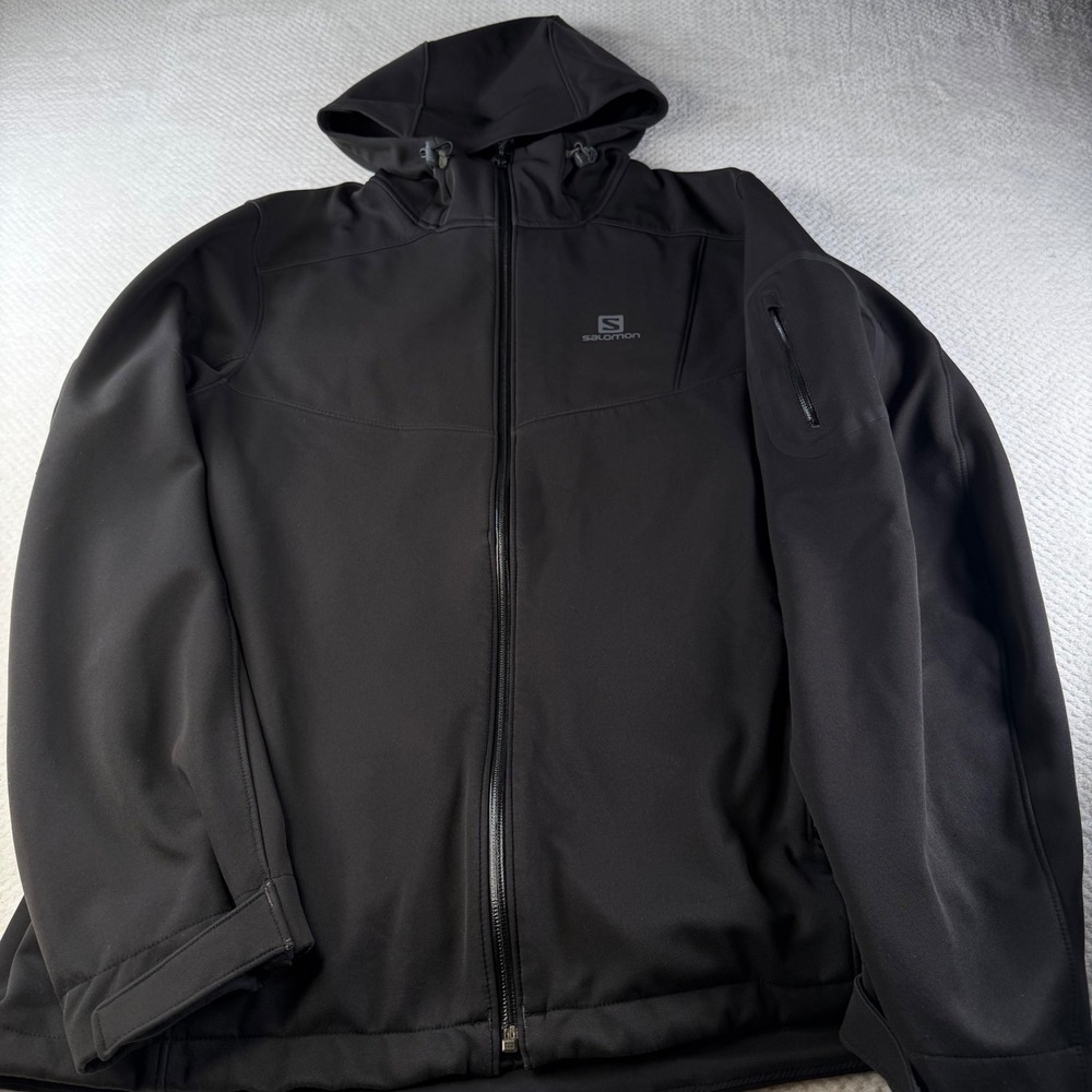Salomon AdvancedSkin Dry 10K/10K Softshell Hooded Jacket Black Mens Medium